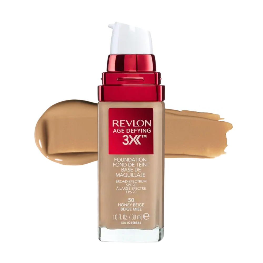 2 x Revlon Age Defying 3X Foundation 30mL - 50 Honey Beige