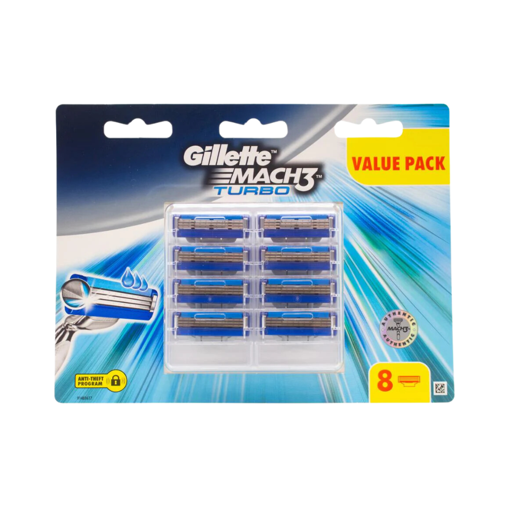 2 x Gillette Razors Mach3 Turbo 8 Pack