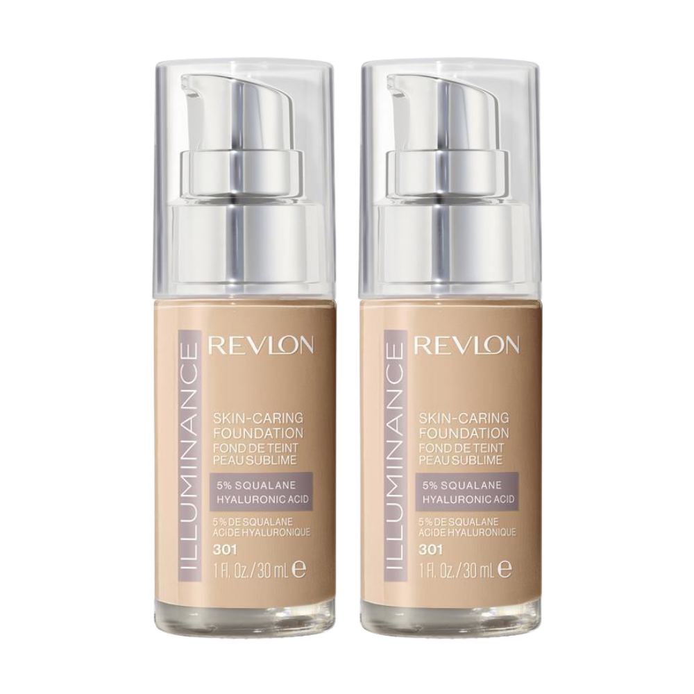 2 x Revlon Illuminance Skin-Caring Foundation 30mL - 301 Cool Beige