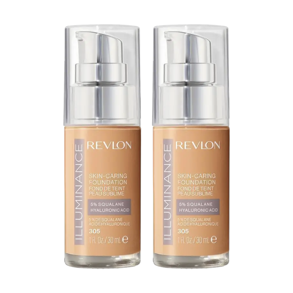 2 x Revlon Illuminance Skin-Caring Foundation 30mL - 305 Medium Sand
