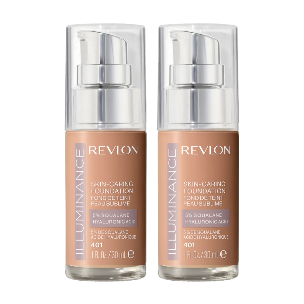 2 x Revlon Illuminance Skin-Caring Foundation 30mL - 401 Light Coffee
