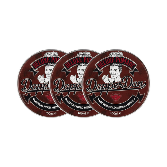 3 x Dapper Dan Deluxe Pomade Medium Hold Medium Shine 100mL