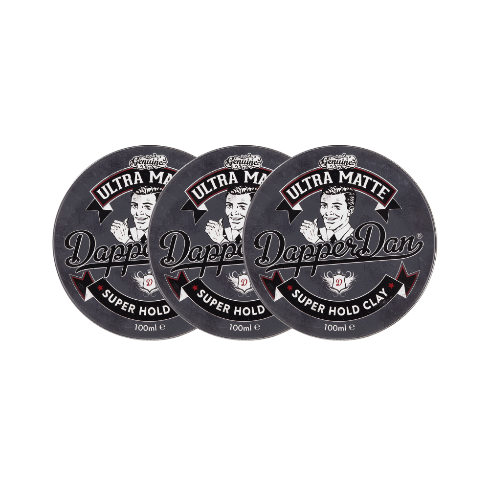 3 x Dapper Dan Ultra Matte Super Hold Clay 100mL