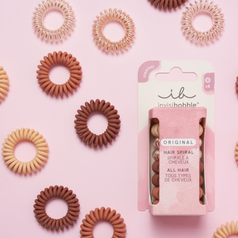 Invisibobble Original Spiral Traceless Hair Ties 8Pk - Cafe au Lait