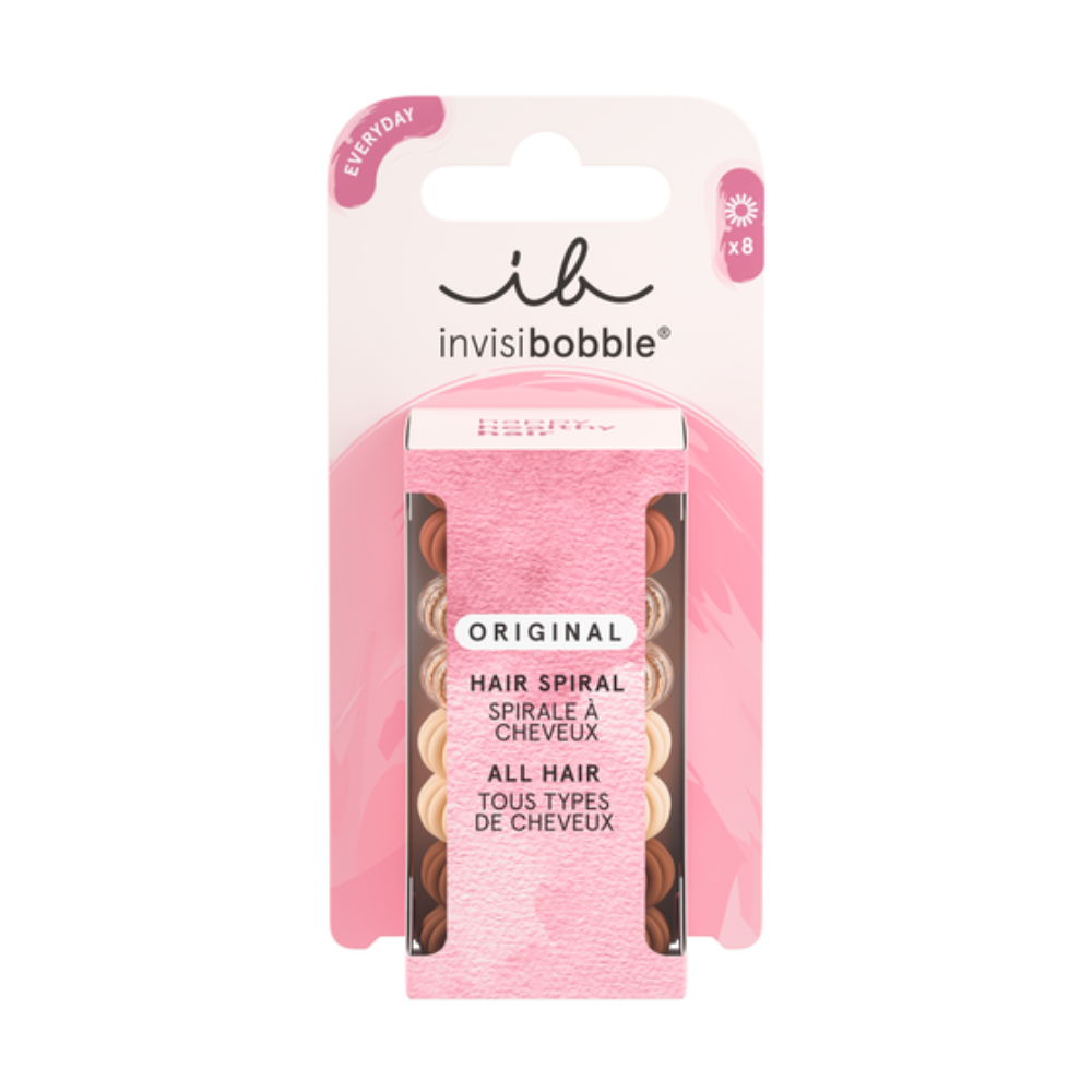 Invisibobble Original Spiral Traceless Hair Ties 8Pk - Cafe au Lait