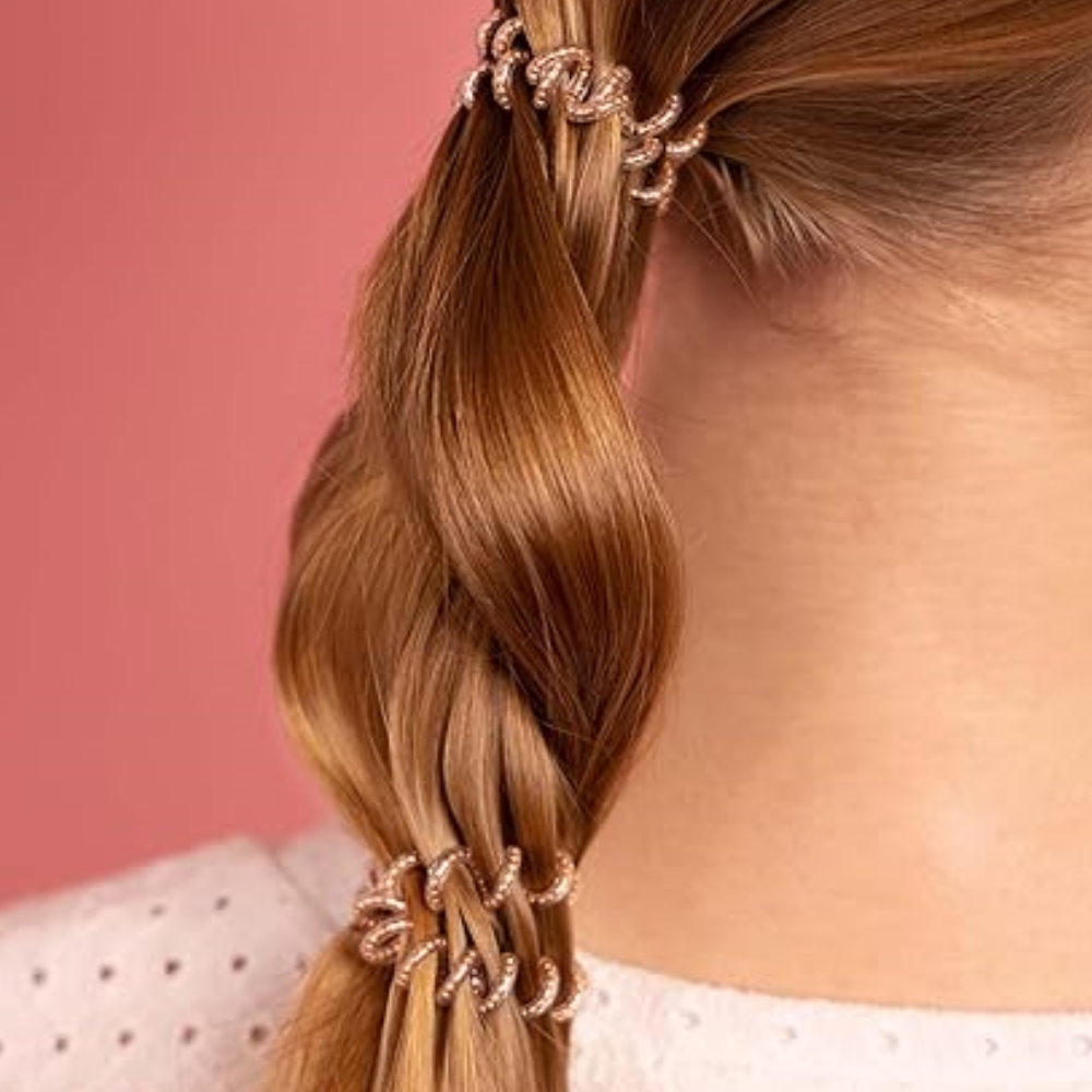 Invisibobble Slim Elegant Spiral Traceless Hair Ties 3Pk - Of Bronze and Beads