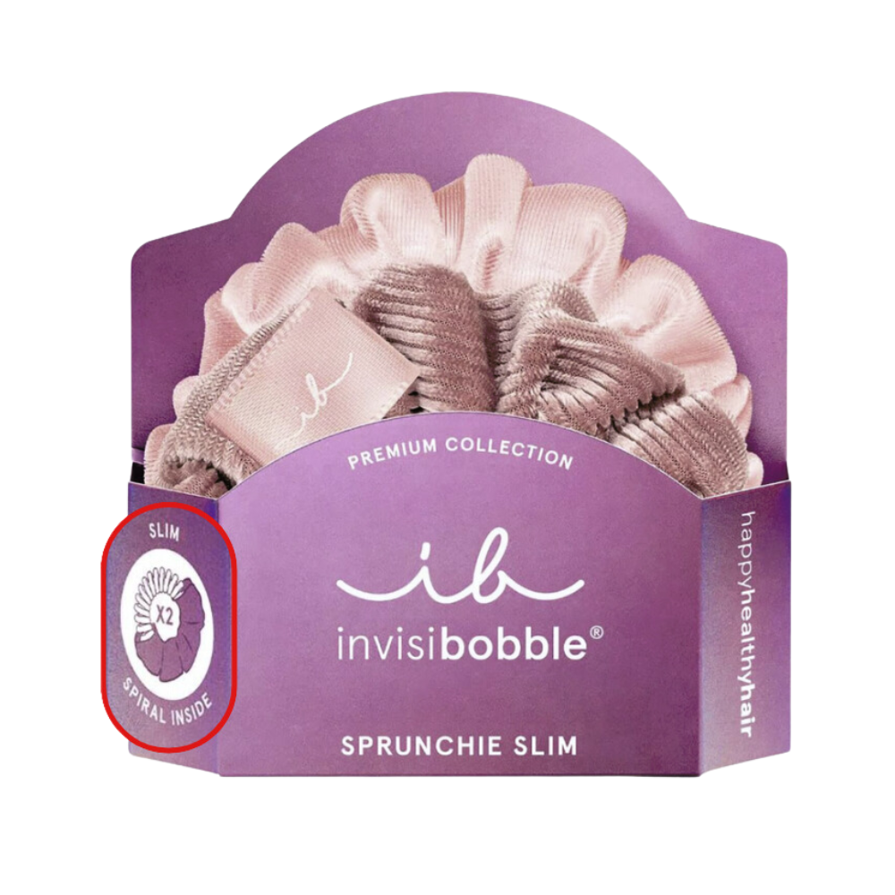 Invisibobble Sprunchie Slim Premium Spiral Scrunchie 2Pk - La Vie En Rose