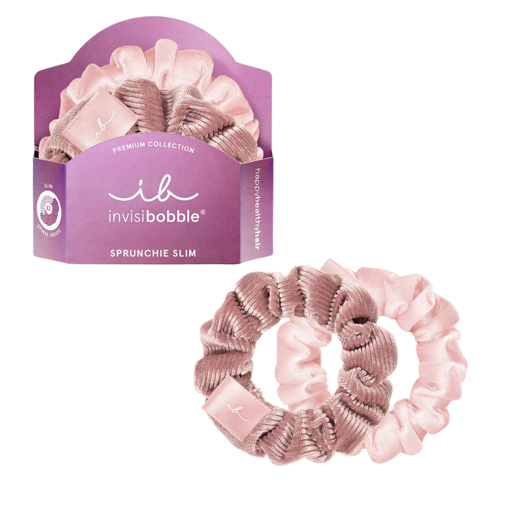 Invisibobble Sprunchie Slim Premium Spiral Scrunchie 2Pk - La Vie En Rose