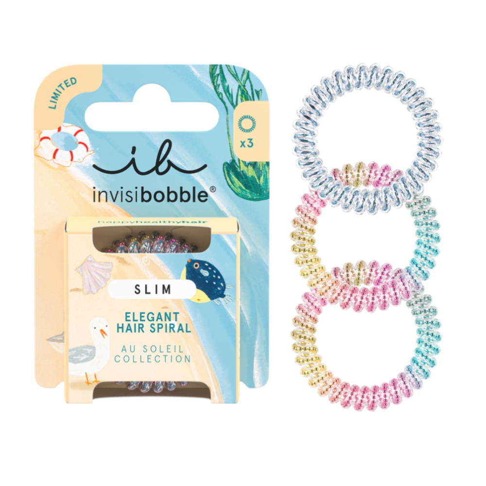 Invisibobble Slim Elegant Spiral Au Soleil Traceless Hair Tie 3Pk - Vibrant Vacation