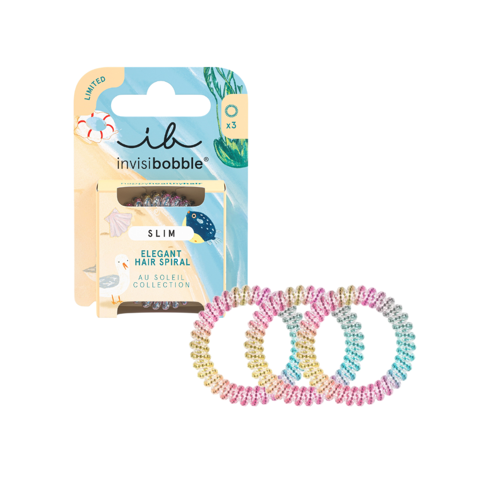 Invisibobble Slim Elegant Spiral Au Soleil Traceless Hair Tie 3Pk - Vibrant Vacation