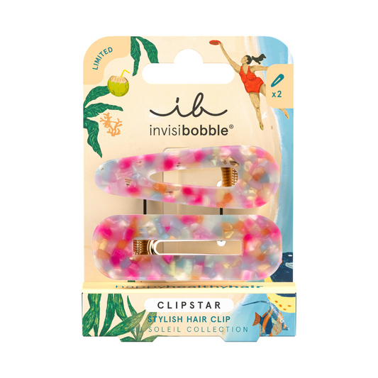 Invisibobble Clipstar Au Soleil Stylish Hair Clip 2Pk - Dazzling Wave