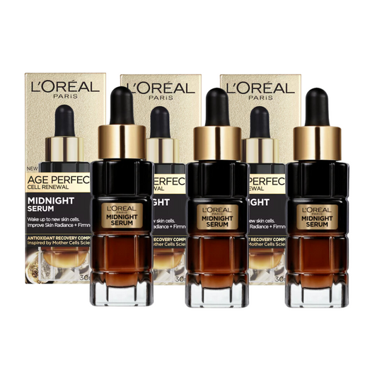 3 x L'Oreal Paris Age Perfect Cell Renewal Midnight Serum 30mL