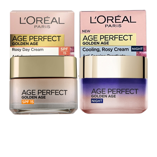 L'Oreal Paris Age Perfect Golden Age Rosy Day Cream SPF15 & Night Cream 50mL Duo