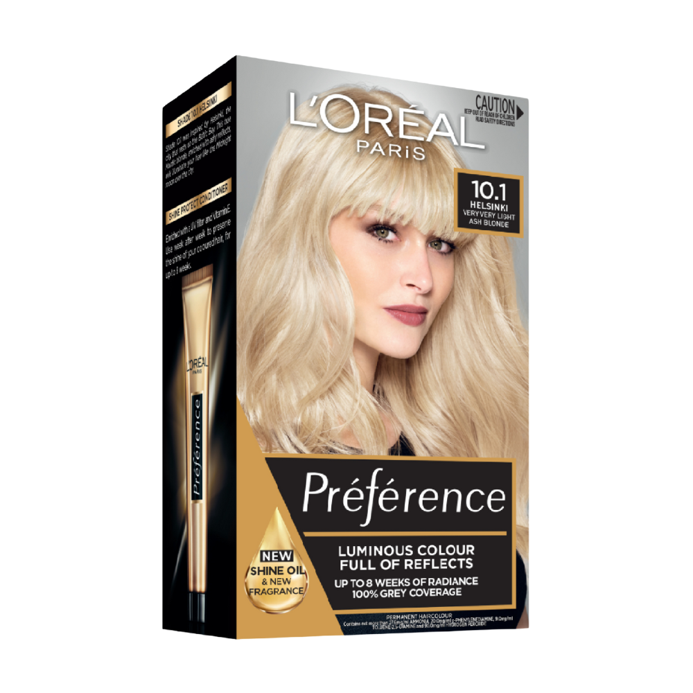 3 x L'Oreal Paris Preference Permanent Hair Colour - 10.1 Helsinki Very Light Ash Blonde