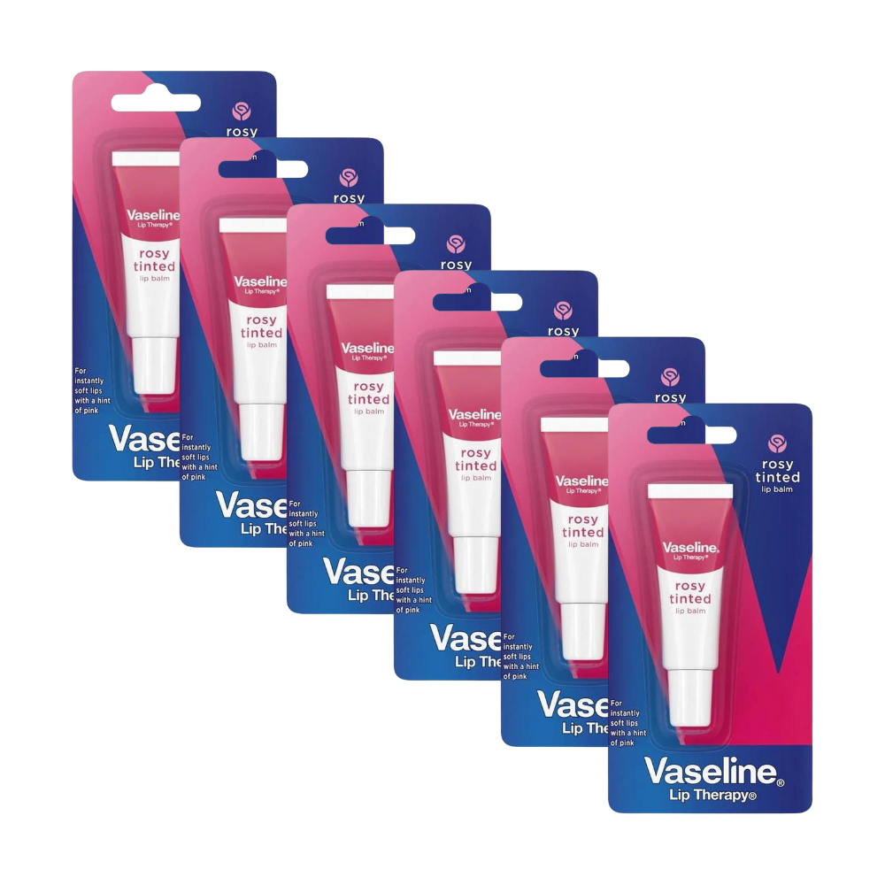 6 x Vaseline Lip Therapy Tinted Lip Balm 10g - Rosy