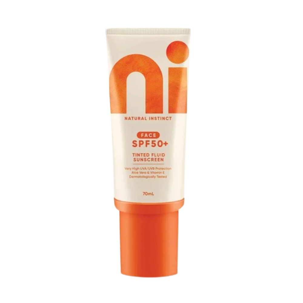 2 x Natural Instinct Clean Tinted Fluid Face Sunscreen SPF 50+ 70mL