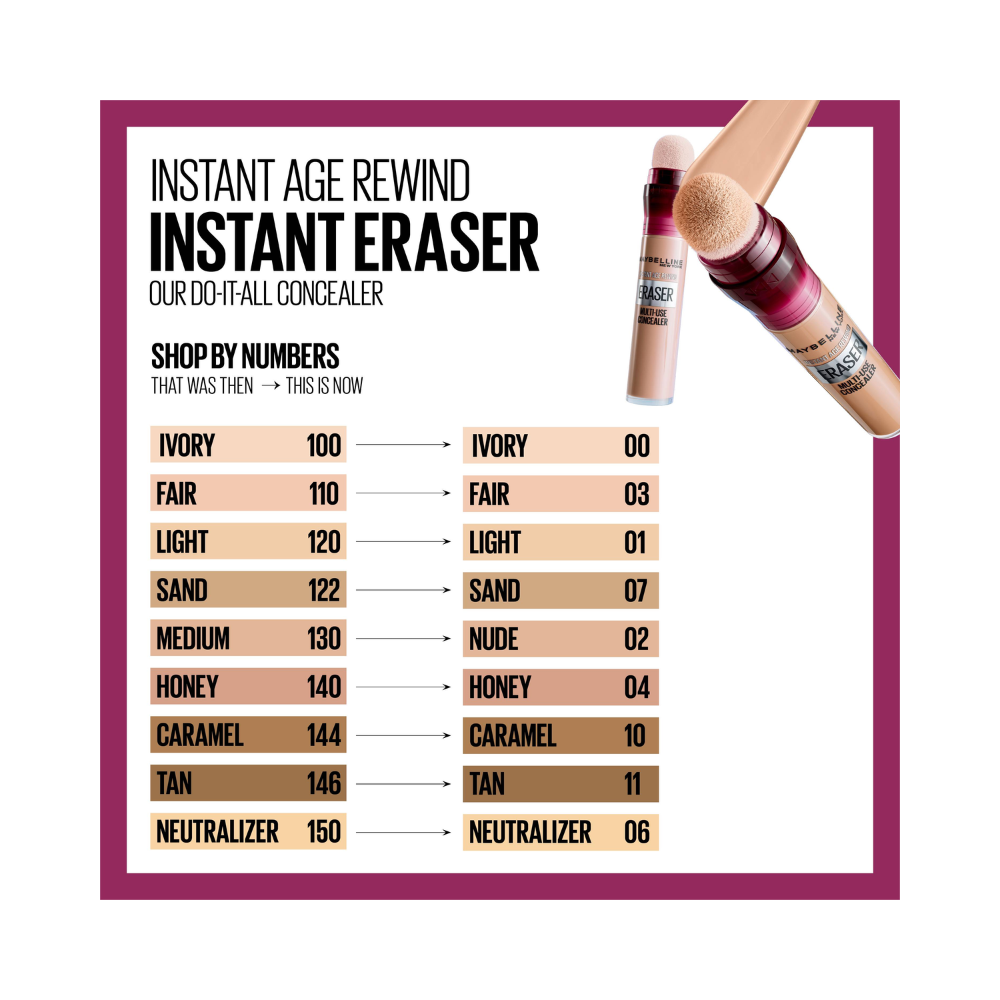 3 x Maybelline Instant Age Rewind Eraser Multi-Use Concealer 6mL - 120 Light