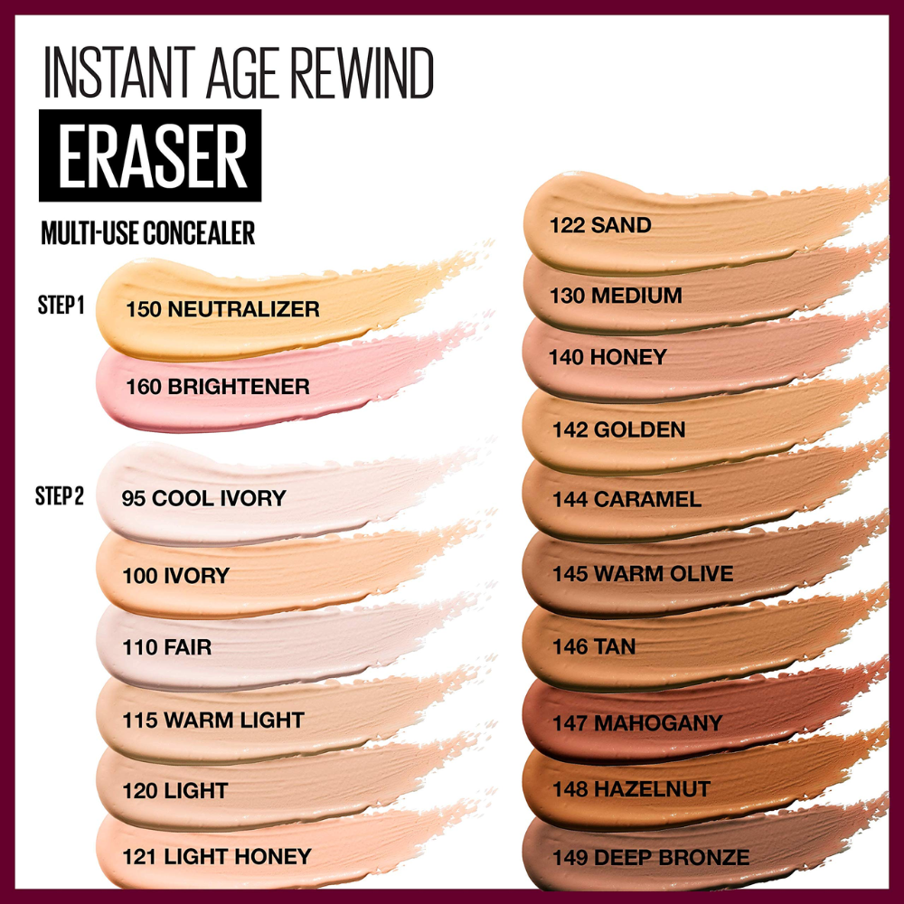 3 x Maybelline Instant Age Rewind Eraser Multi-Use Concealer 6mL - 120 Light
