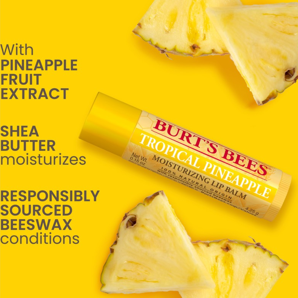 6 x Burt's Bees Tropical Pineapple Lip Balm 4.25g