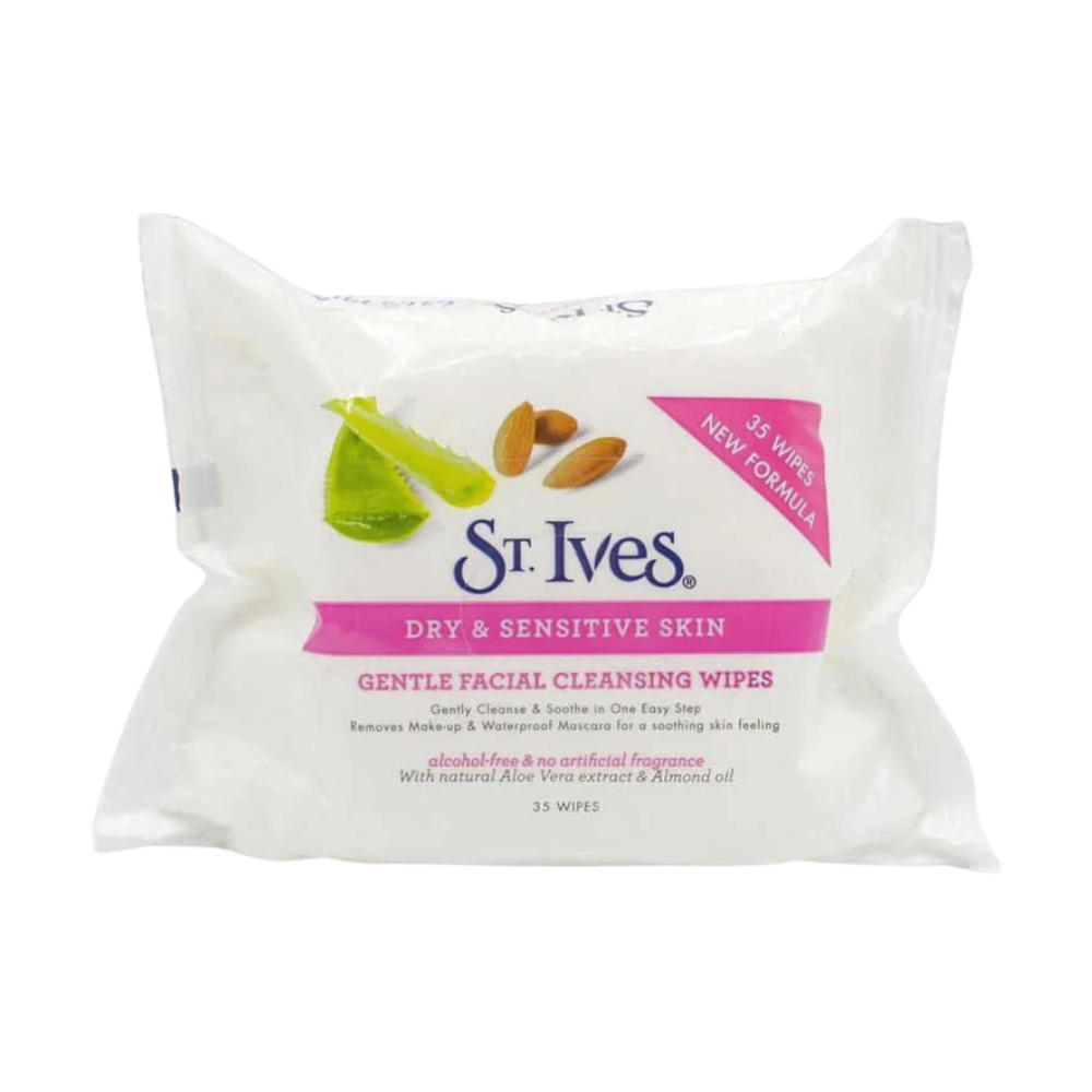 5 x St Ives Gentle Facial Cleansing Wipes Dry & Sensitive Skin 35 Pack