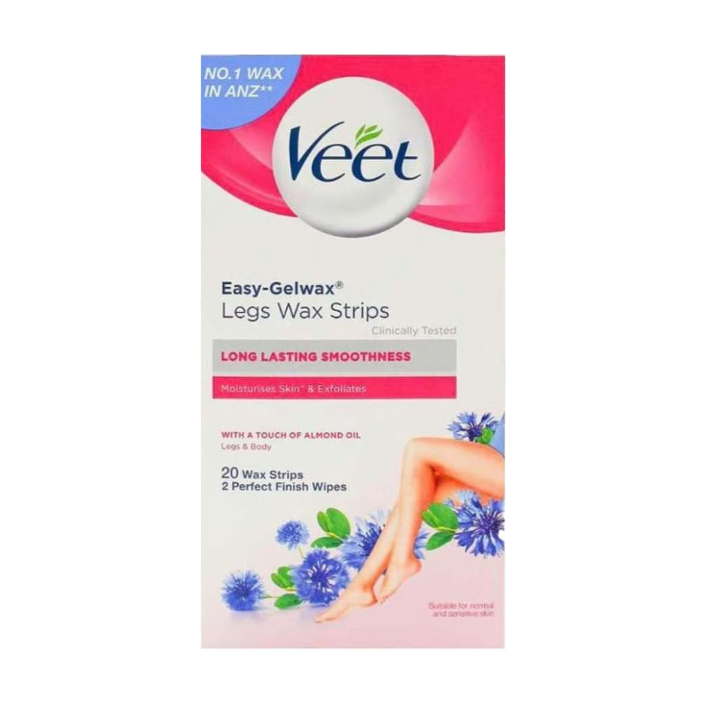 4 x Veet Easy-Gel Wax Strips Legs 40 Pack
