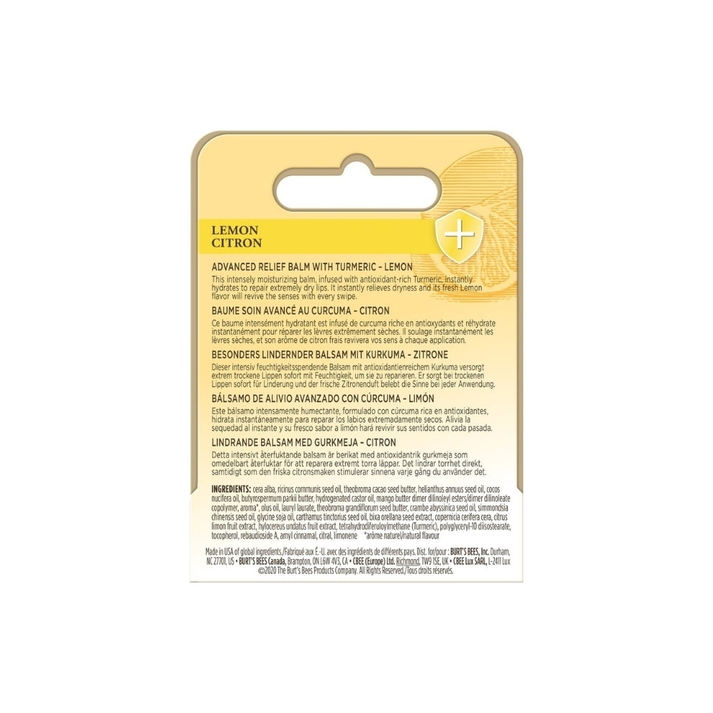 Burt's Bees Advanced Relief Lemon Lip Balm 4.25g