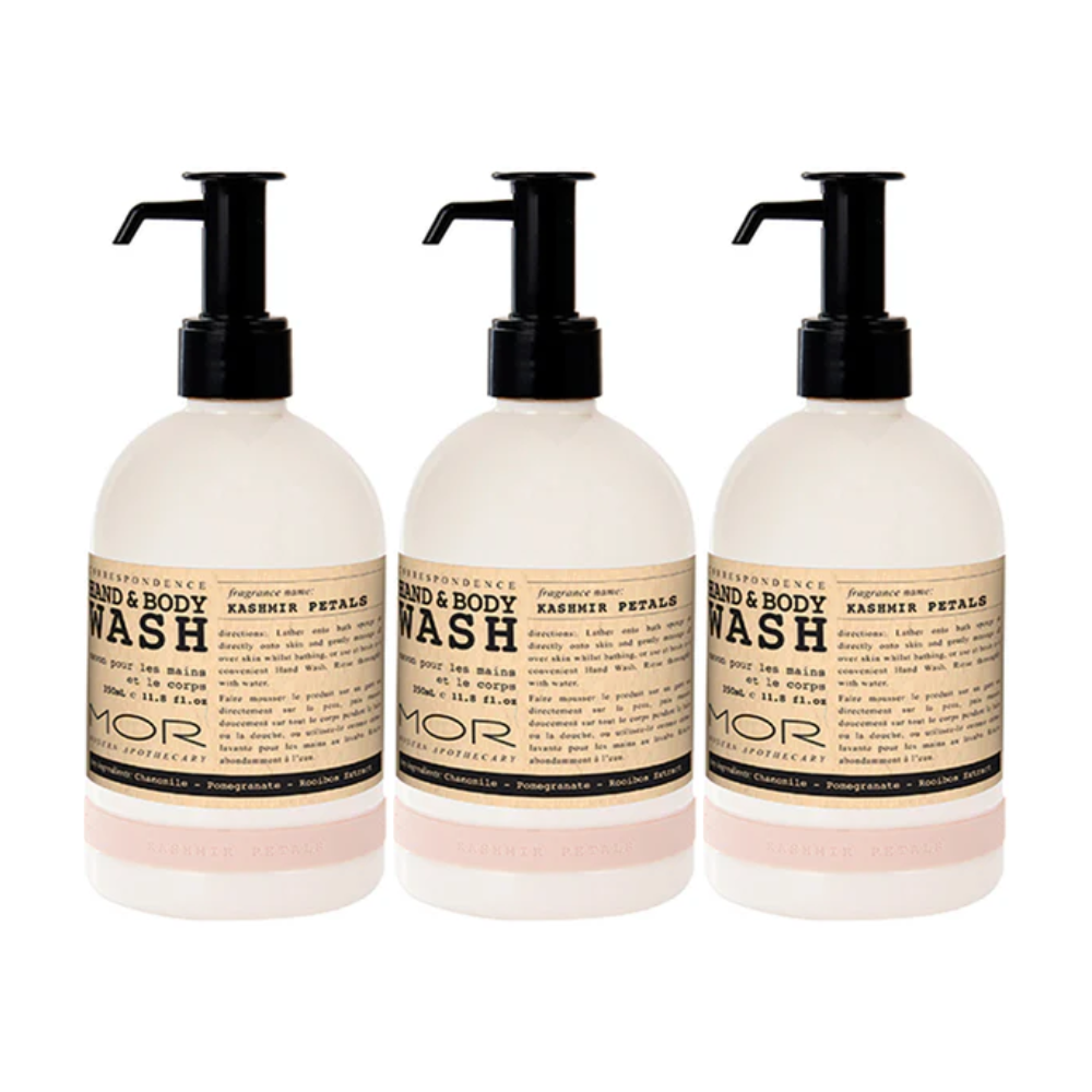 3 x MOR Boutique Correspondence Hand & Body Wash 350mL - Kashmir Petals