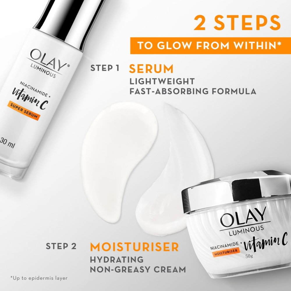 Olay Luminous Niacinamide + Vitamin C Moisturiser & Serum Set