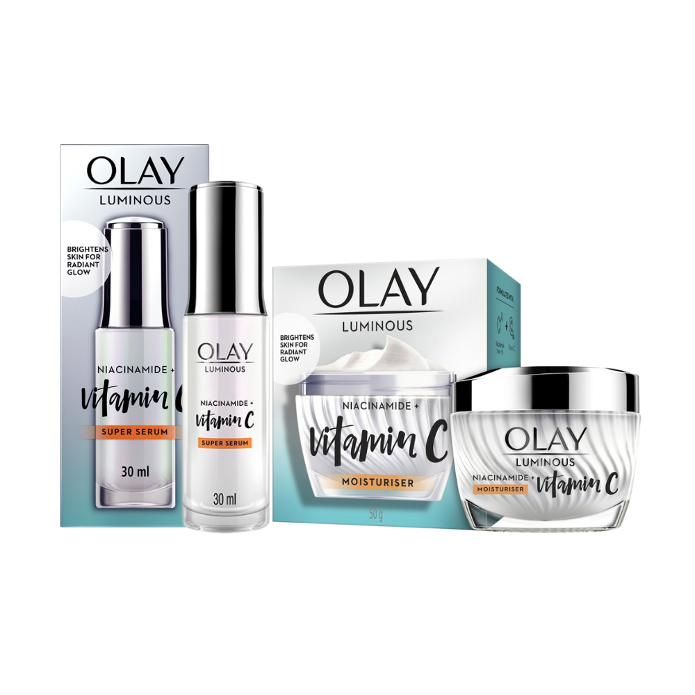 Olay Luminous Niacinamide + Vitamin C Moisturiser & Serum Set