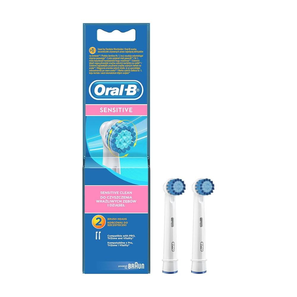 2 x Oral-B Sensitive Soft Clean Electric Toothbrush Head Refill 2 Pack