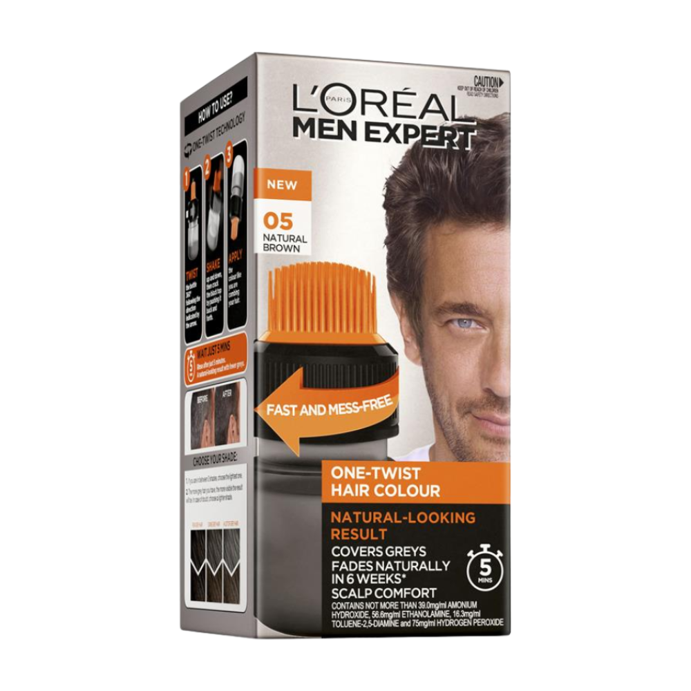 3 x L'Oreal Paris Men Expert One Twist Hair Colour - 05 Natural Brown