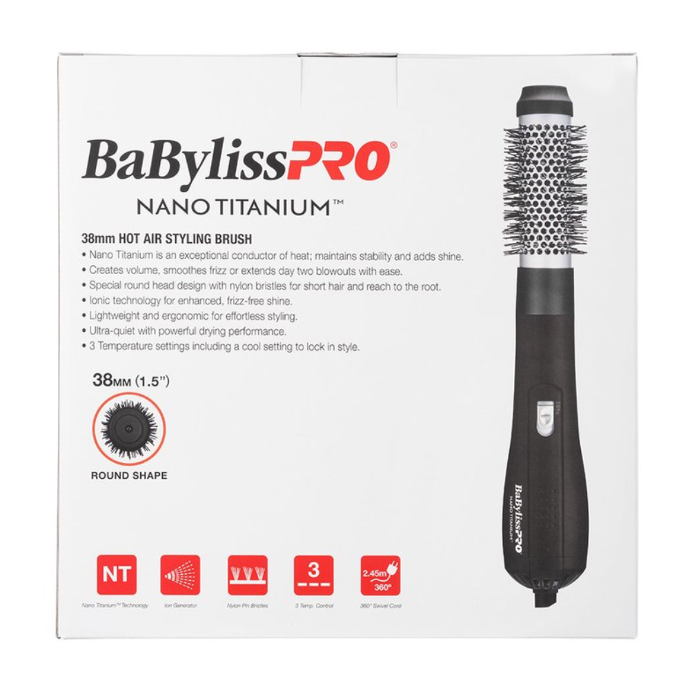 BaBylissPRO Nano Titanium Hot Air Styling Brush Round 38mm