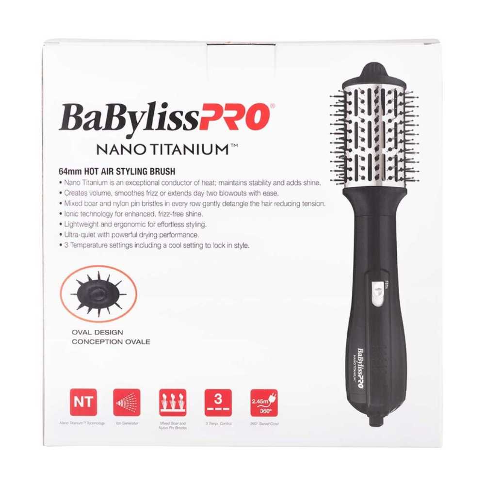 BaBylissPRO Nano Titanium Hot Air Styling Brush Oval 64mm