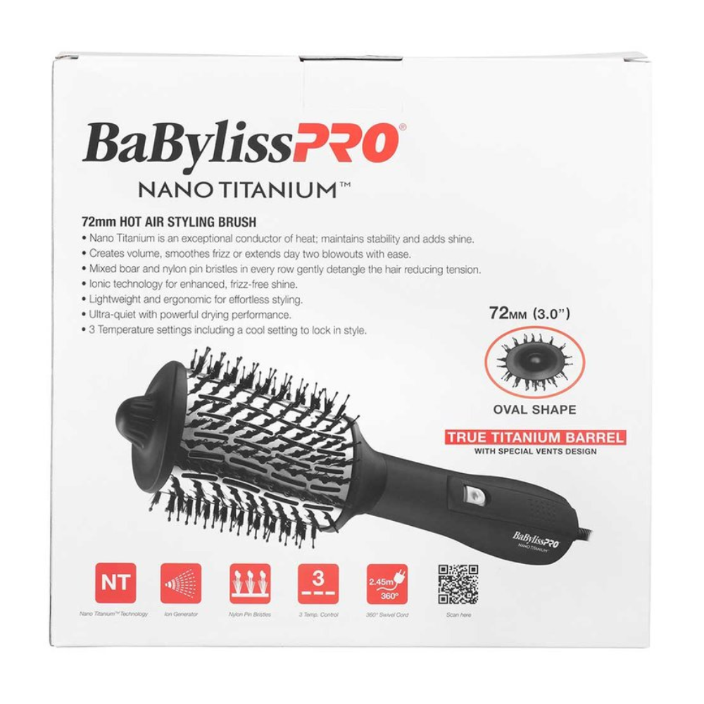 BaBylissPRO Nano Titanium Hot Air Styling Brush Oval 72mm