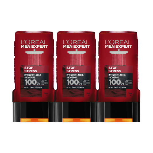 3 x L'Oreal Paris Men Expert Stop Stress Intense Relaxing Shower Gel 300mL
