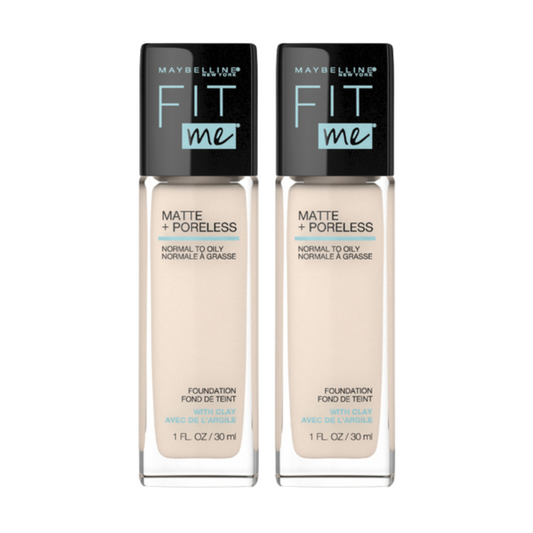2 x Maybelline Fit Me Matte & Poreless Mattifying Liquid Foundation 30mL - 105 Fair Ivory
