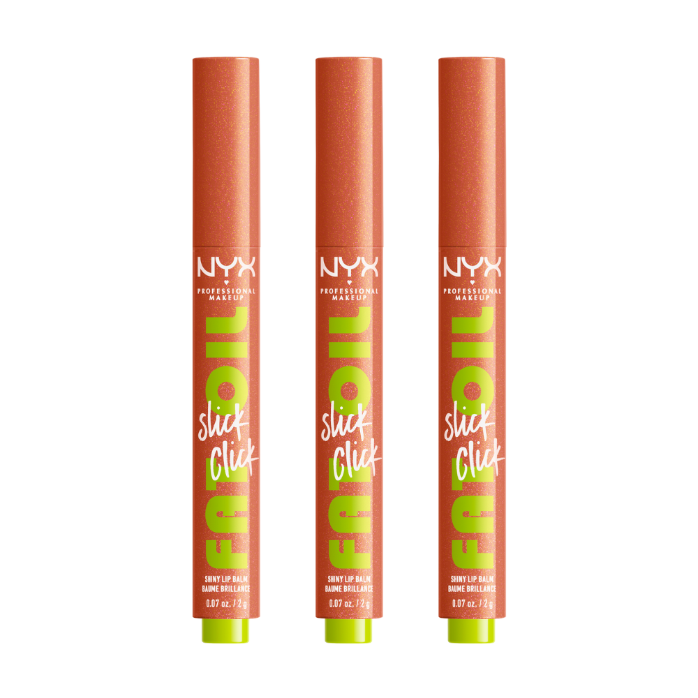 3 x NYX Professional Makeup Fat Oil Slick Click Shiny Lip Balm 2g - 06 Hits Different