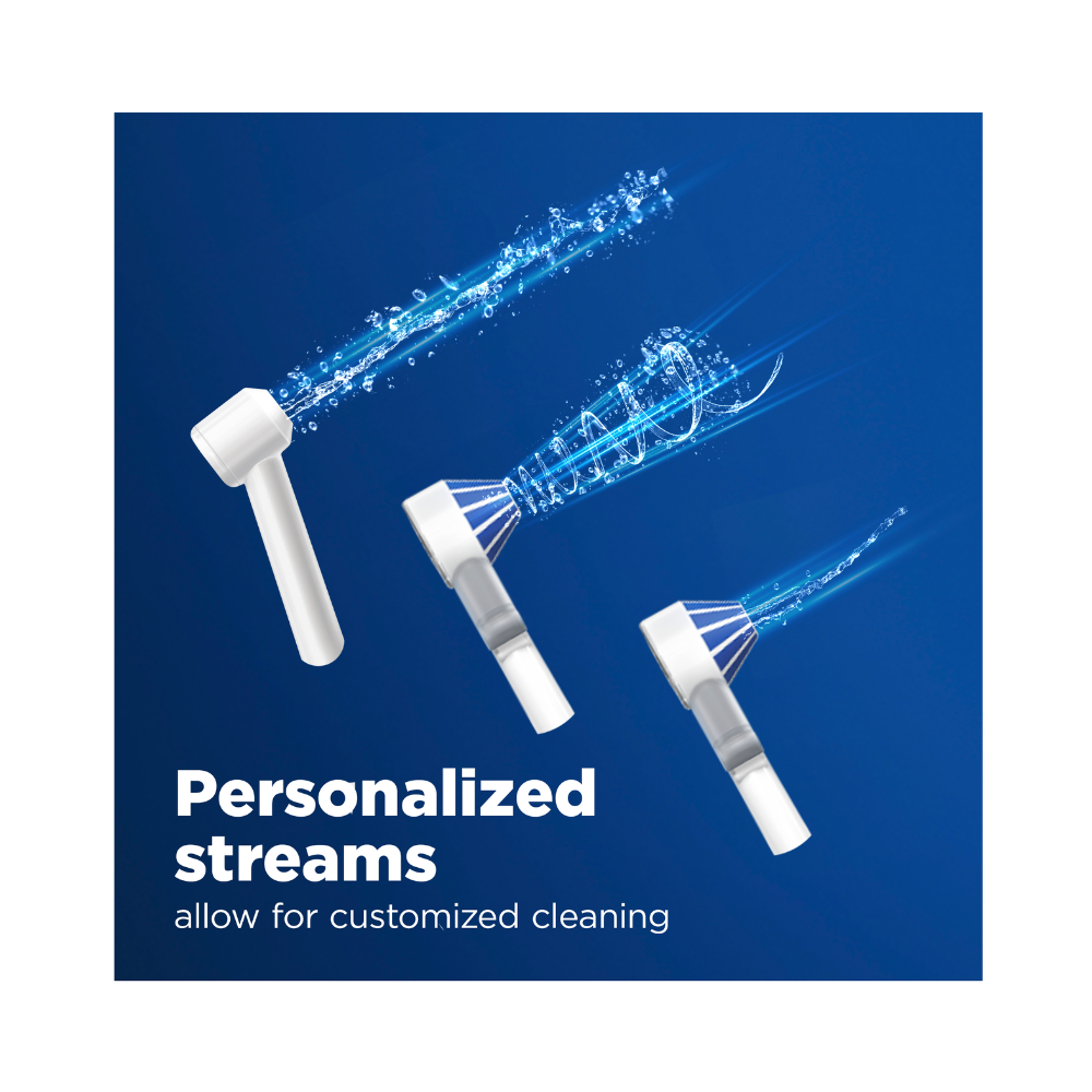 Oral-B AquaCare 6 Pro Expert Portable Irrigator Water Flosser + Replacement Jets 4 Pack Kit