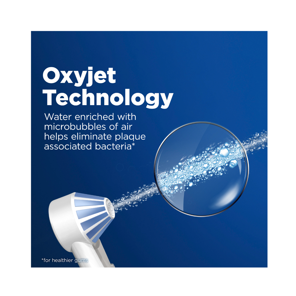 Oral-B AquaCare 6 Pro Expert Portable Irrigator Water Flosser + Replacement Jets 4 Pack Kit