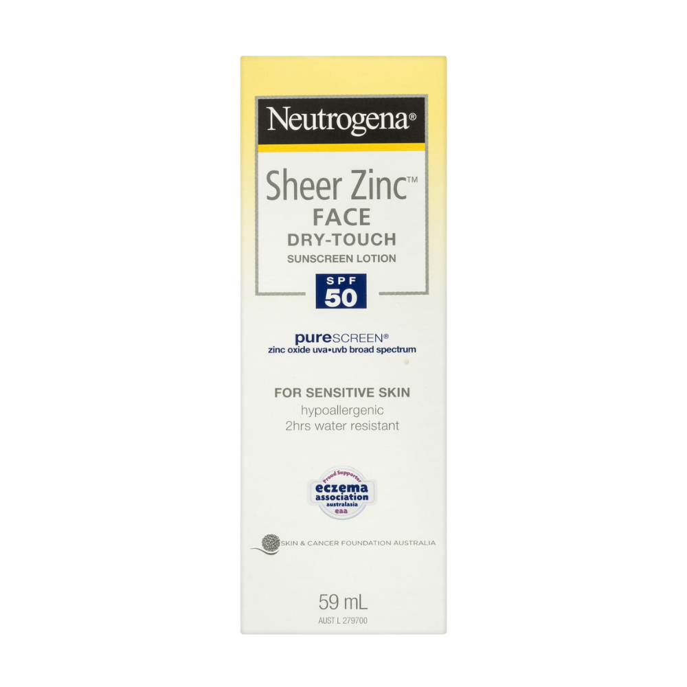 3 x Neutrogena Sheer Zinc Face Lotion SPF50 59mL