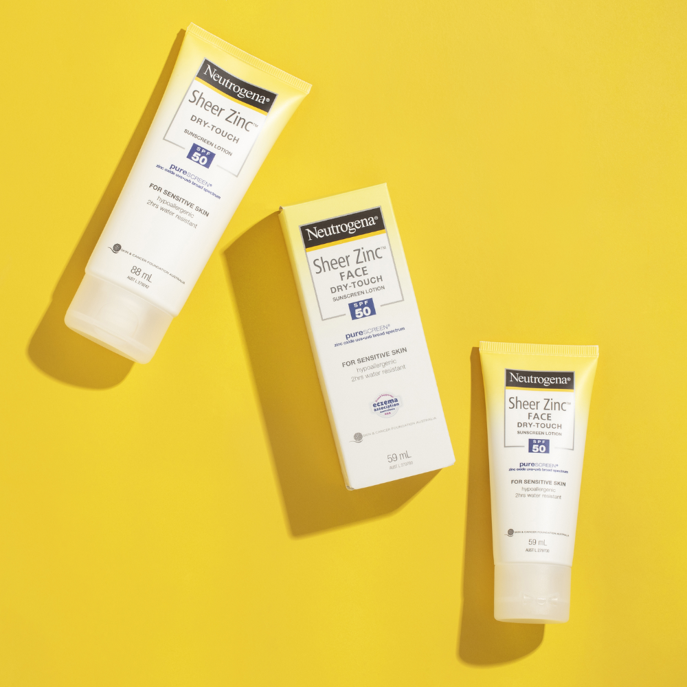 3 x Neutrogena Sheer Zinc Body Lotion SPF50 88mL