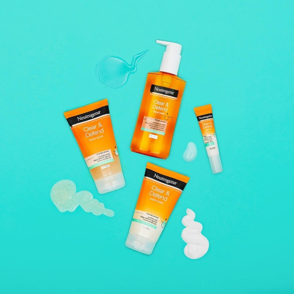 3 x Neutrogena Clear & Defend Daily Scrub 150mL