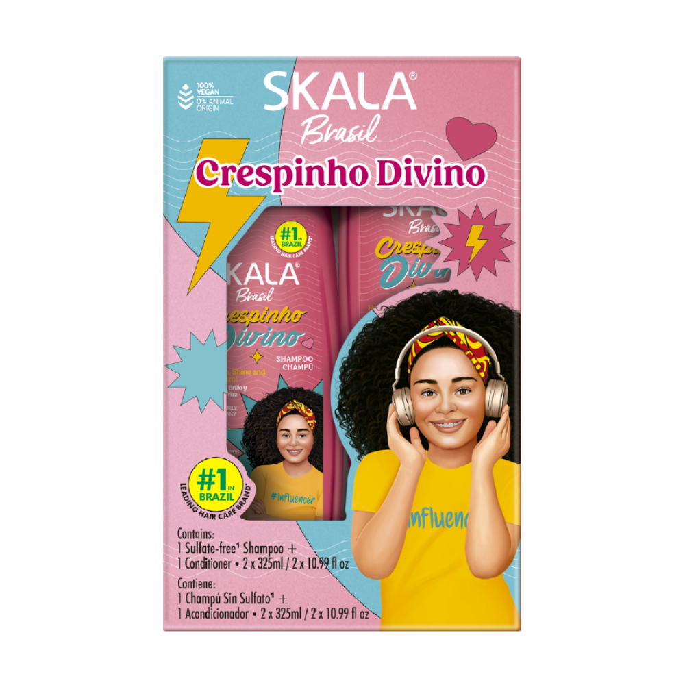 Skala Brasil Crespinho Divino Divine Curls Kids Shampoo & Conditioner Kit 325mL