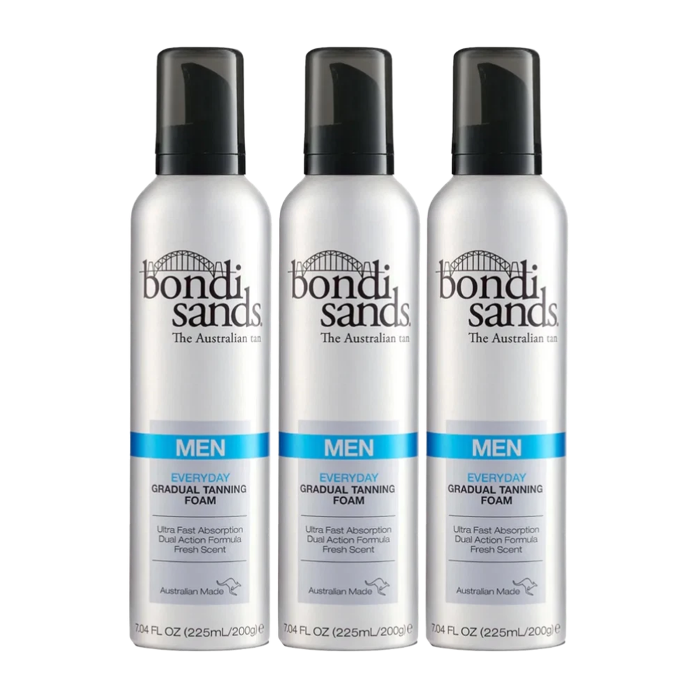 3 x Bondi Sands Everyday Gradual Tanning Foam For Men 225mL