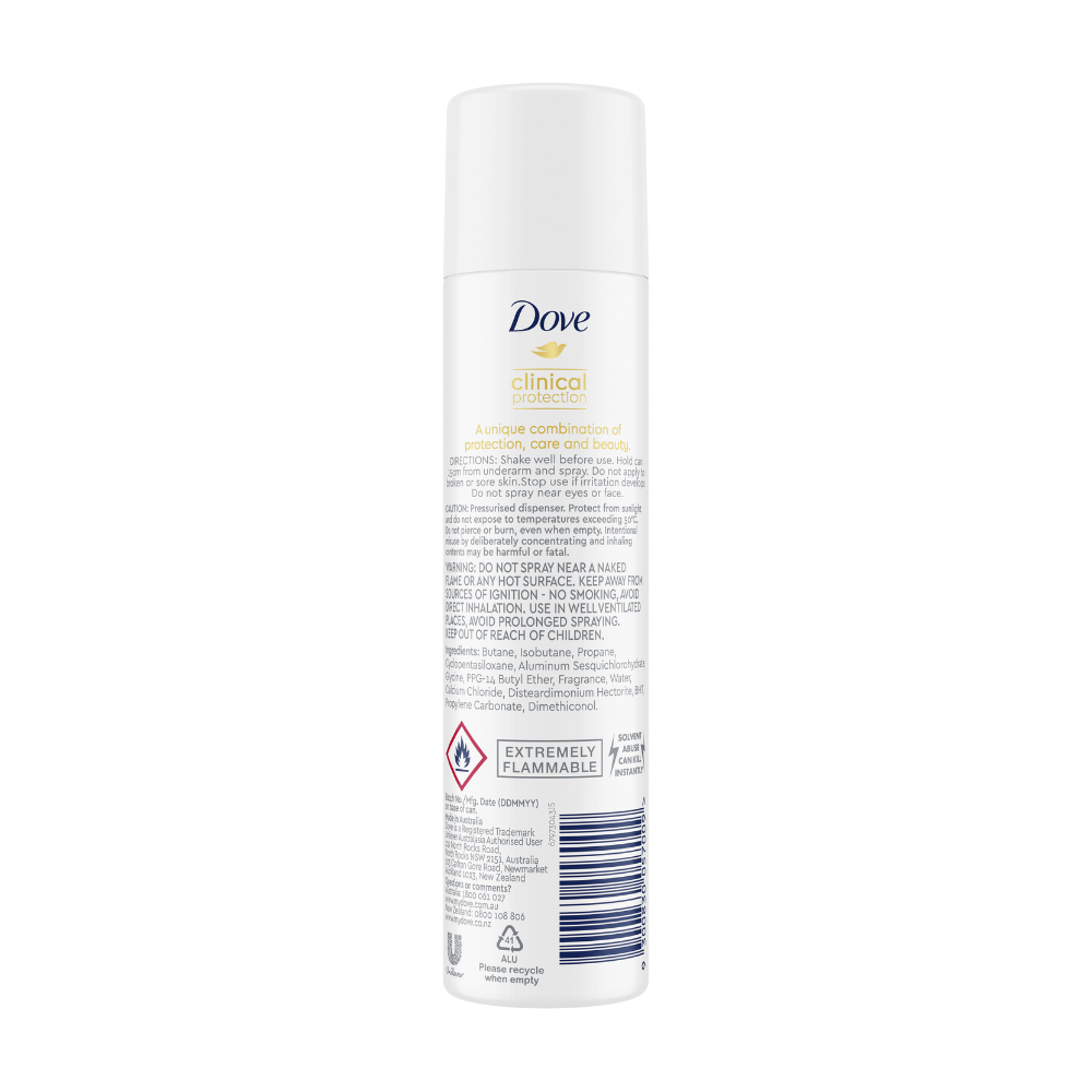 6 x Dove Clinical Protection Deodorant Spray 180mL - Pomegranate