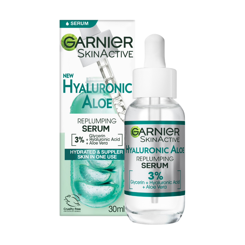 3 x Garnier SkinActive Hyaluronic Aloe Replumping Serum 30mL