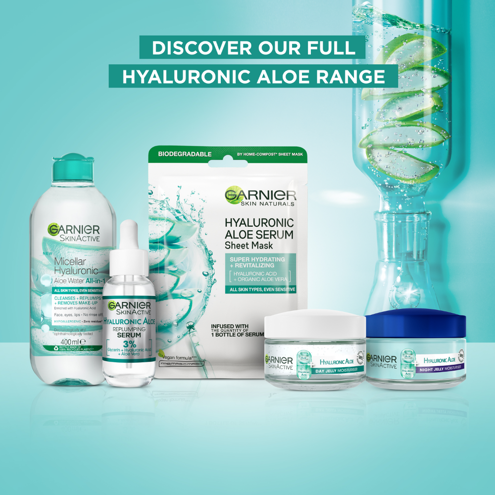 3 x Garnier SkinActive Hyaluronic Aloe Replumping Serum 30mL