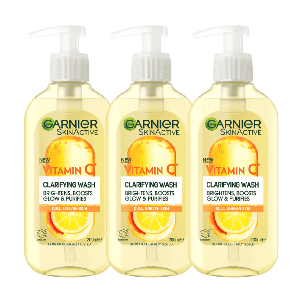 3 x Garnier SkinActive Vitamin C Clarifying Wash 200mL