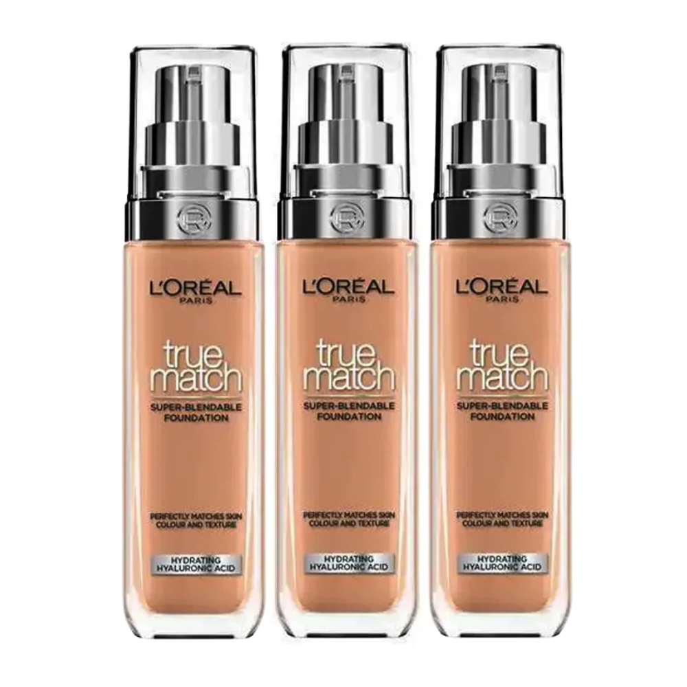 3 x L'Oreal Paris True Match Super Blendable Liquid Foundation 30mL - 4.5N True Beige