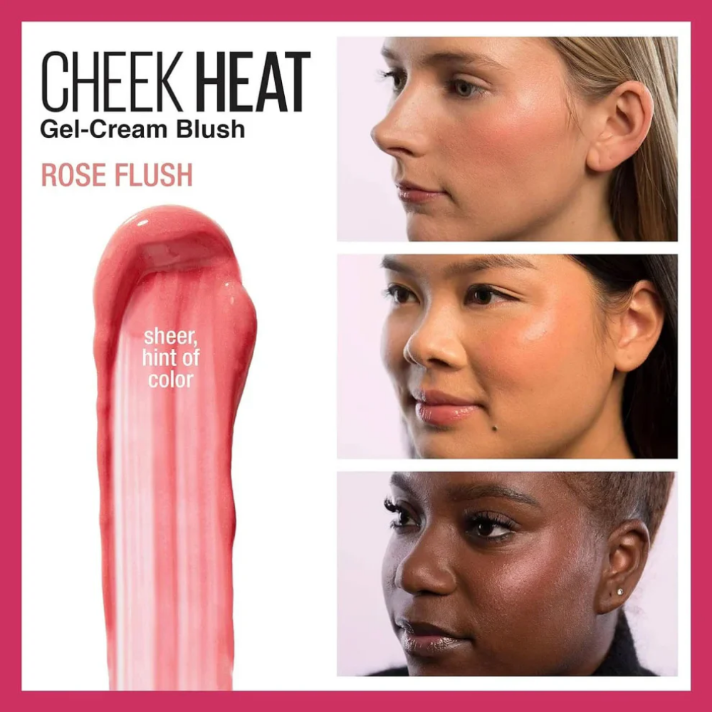 3 x Maybelline Cheek Heat Blush 8mL - 20 Rose Flush